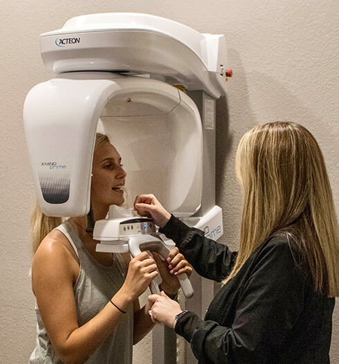 patient undergoing dental x-rays