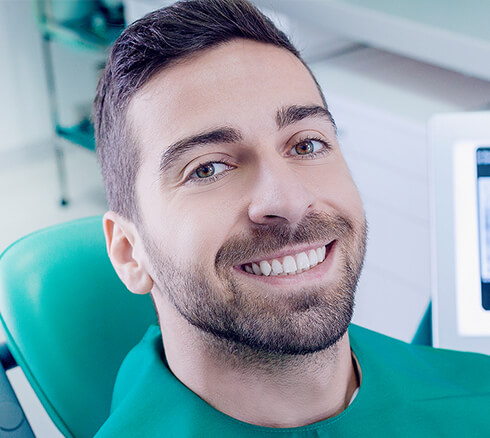 man at a dentist