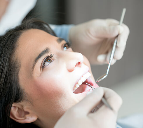 woman at the dentist