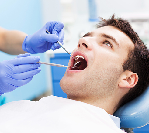 man at the dentist