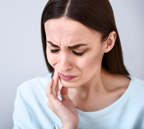 woman with mouth pain