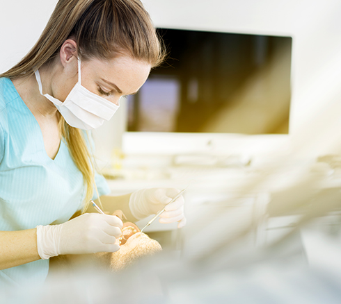 dentist working on patient